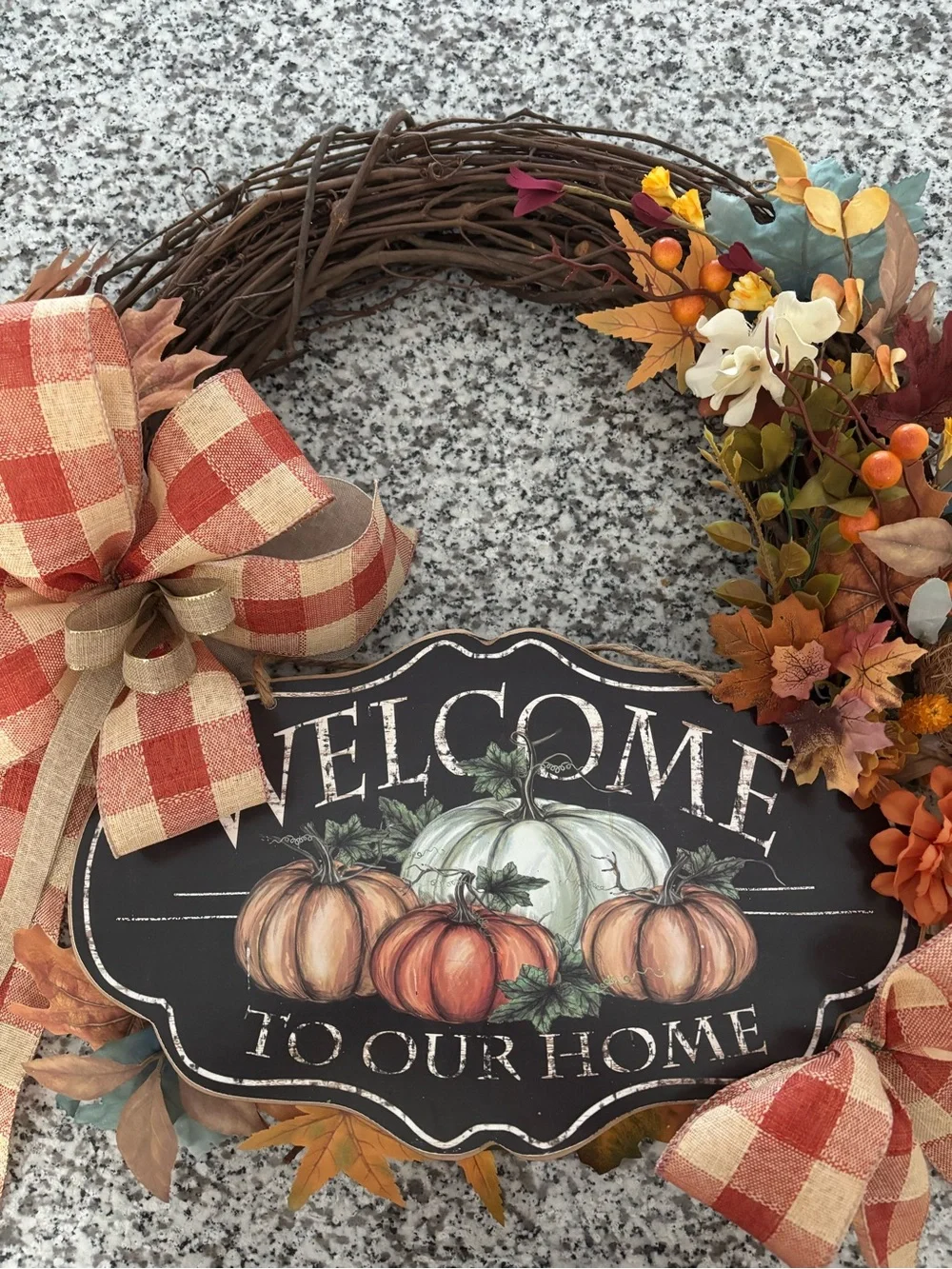 Autumn Country RusticFarmhouse Welcome Wreath Handmade w/Sign Custom Final Sale